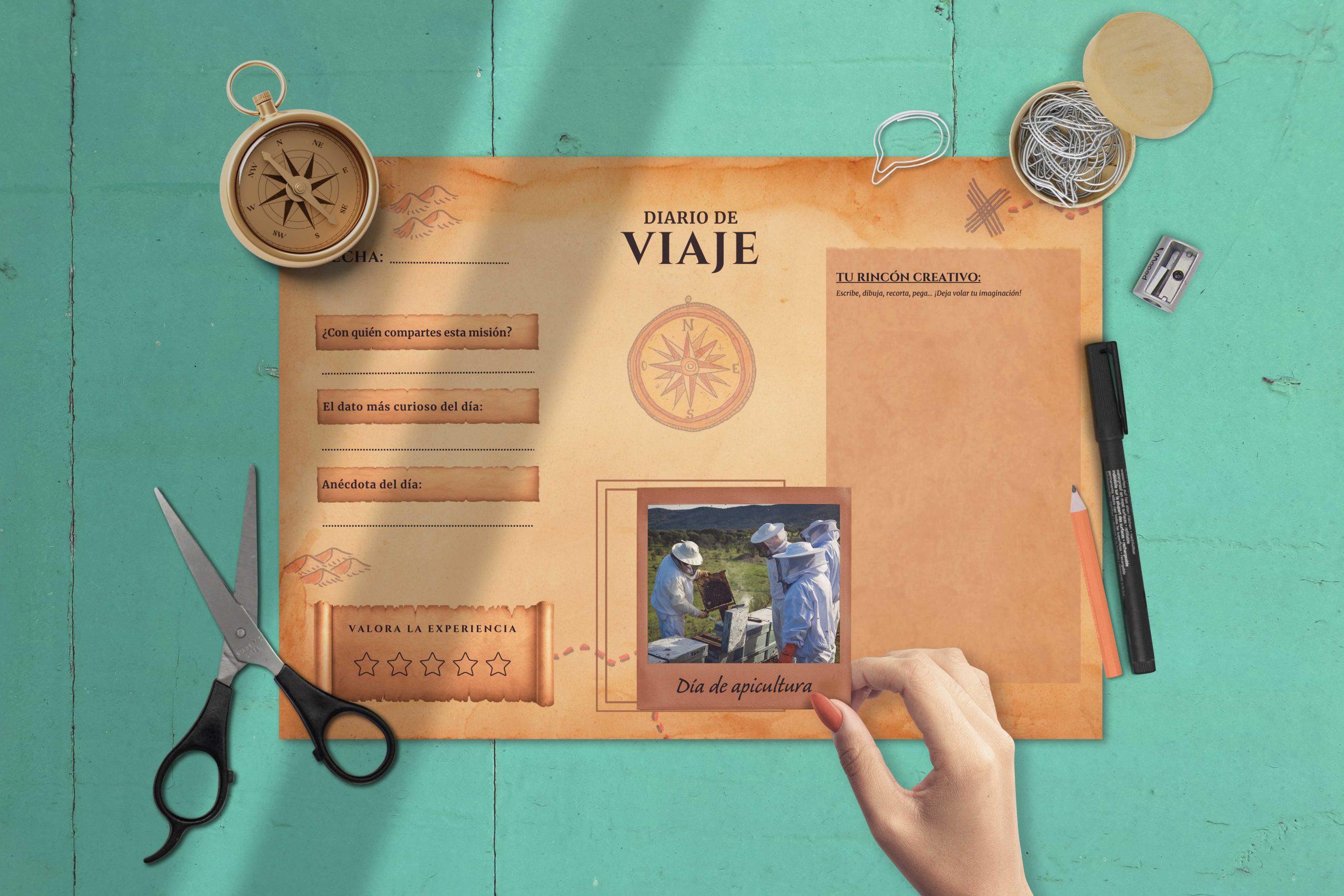 12 hojas para confeccionar tu diario del viajero, recuerdo maravilloso de tu aventura descubriendo Extremadura